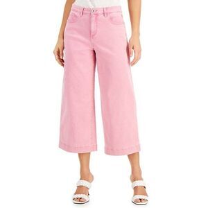 INC Red Hot Milcent Pink Regular Fit Wide Leg Cropped Ankle Pants Size 2